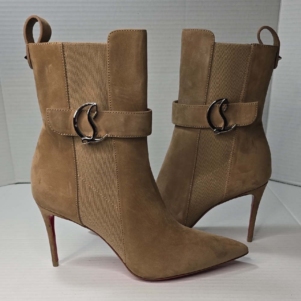 Christian Louboutin Chelsea Booty Suede Ankle Boots